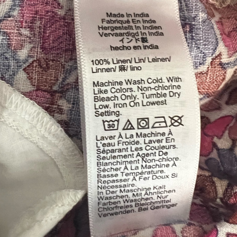 NWOT 100% Linen J.Crew “Afternoon Dress” Floral Smocked Mini Dress - Cottagecore - Picture 8 of 8